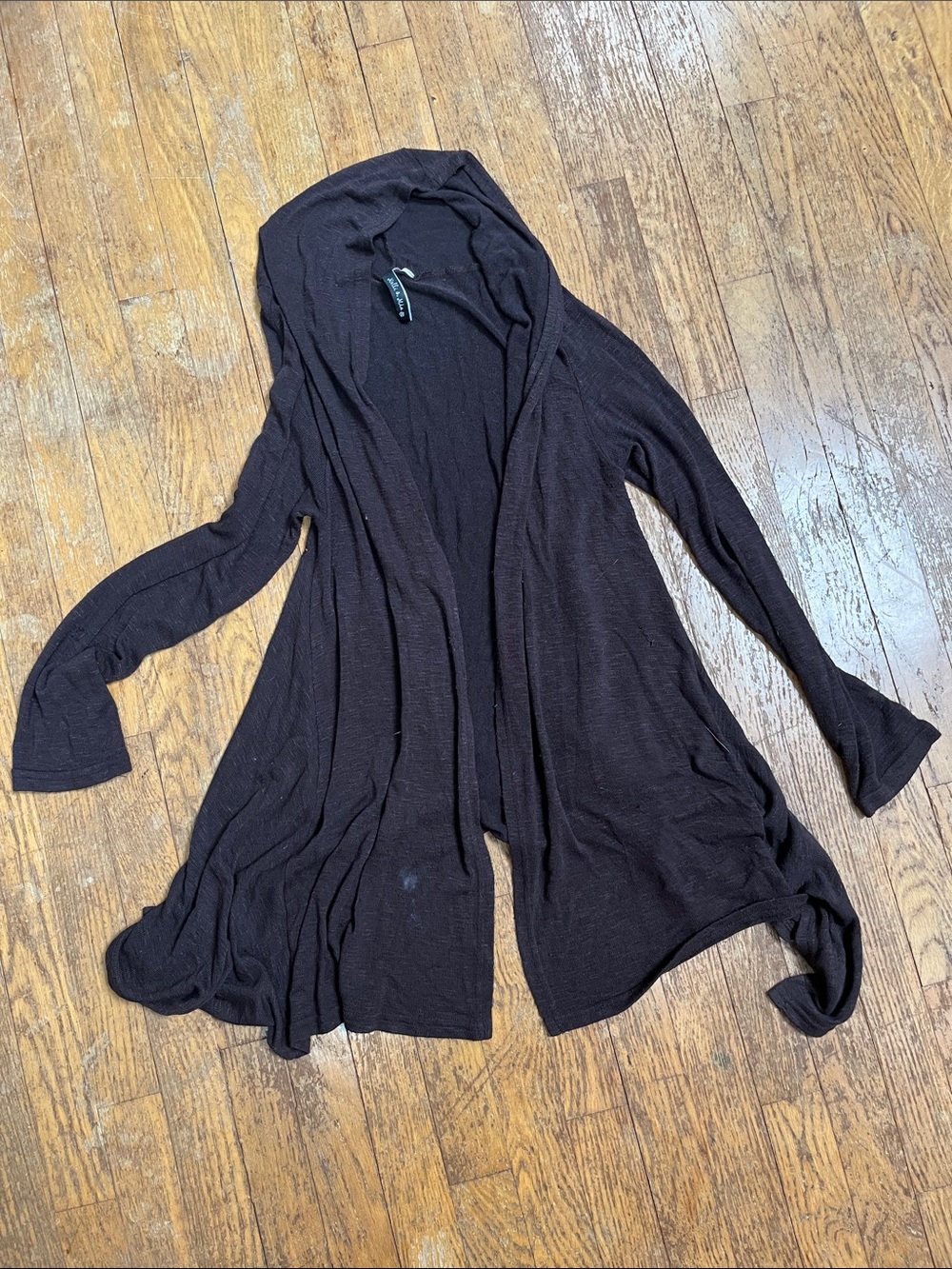 Molli And Mia Black Open-Front Hooded Cardigan